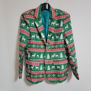 Suitmeister Holiday Reindeer Men's Jacket - Green and Red